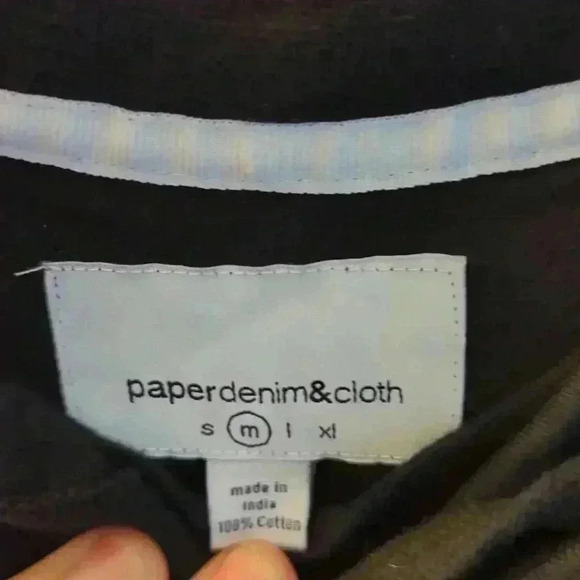 Paper denim & cloth long sleeve shirt with hood, medium black - Picture 3 of 7